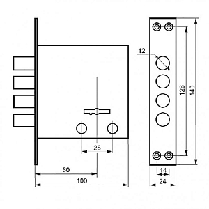 Замок врезной 2514С-4р  Master-Lock #235204